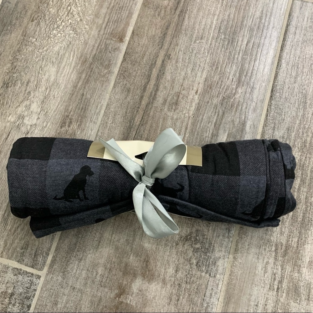 Men's Christmas Pajamas Jersey Lounge Pants Black & Grey Buffalo Plaid PJ Pants - Picture 3 of 3